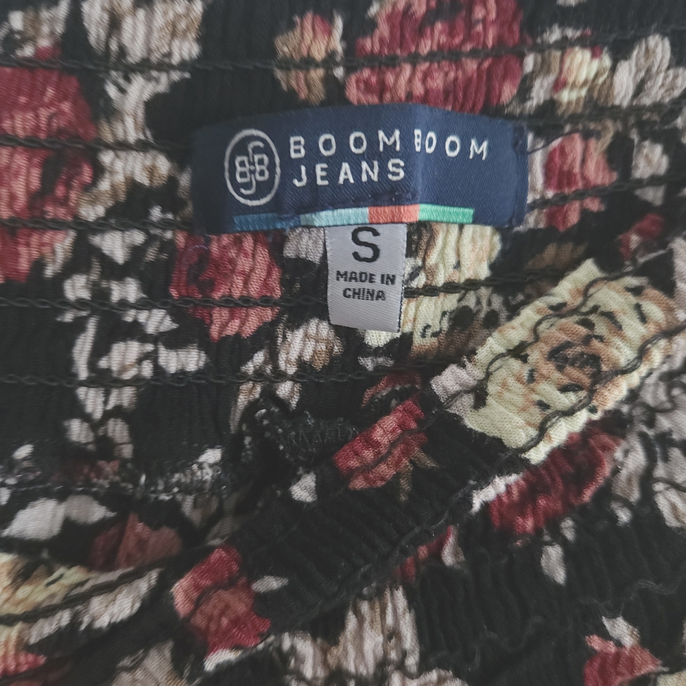 Boom Boom Jeans Black Floral Wide Leg Pants - Picture 3 of 4